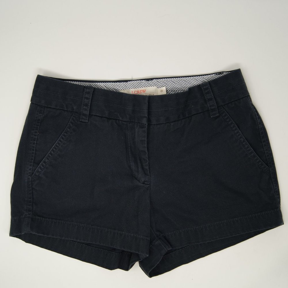 J Crew Chino Shorts Sz 0 Navy Blue